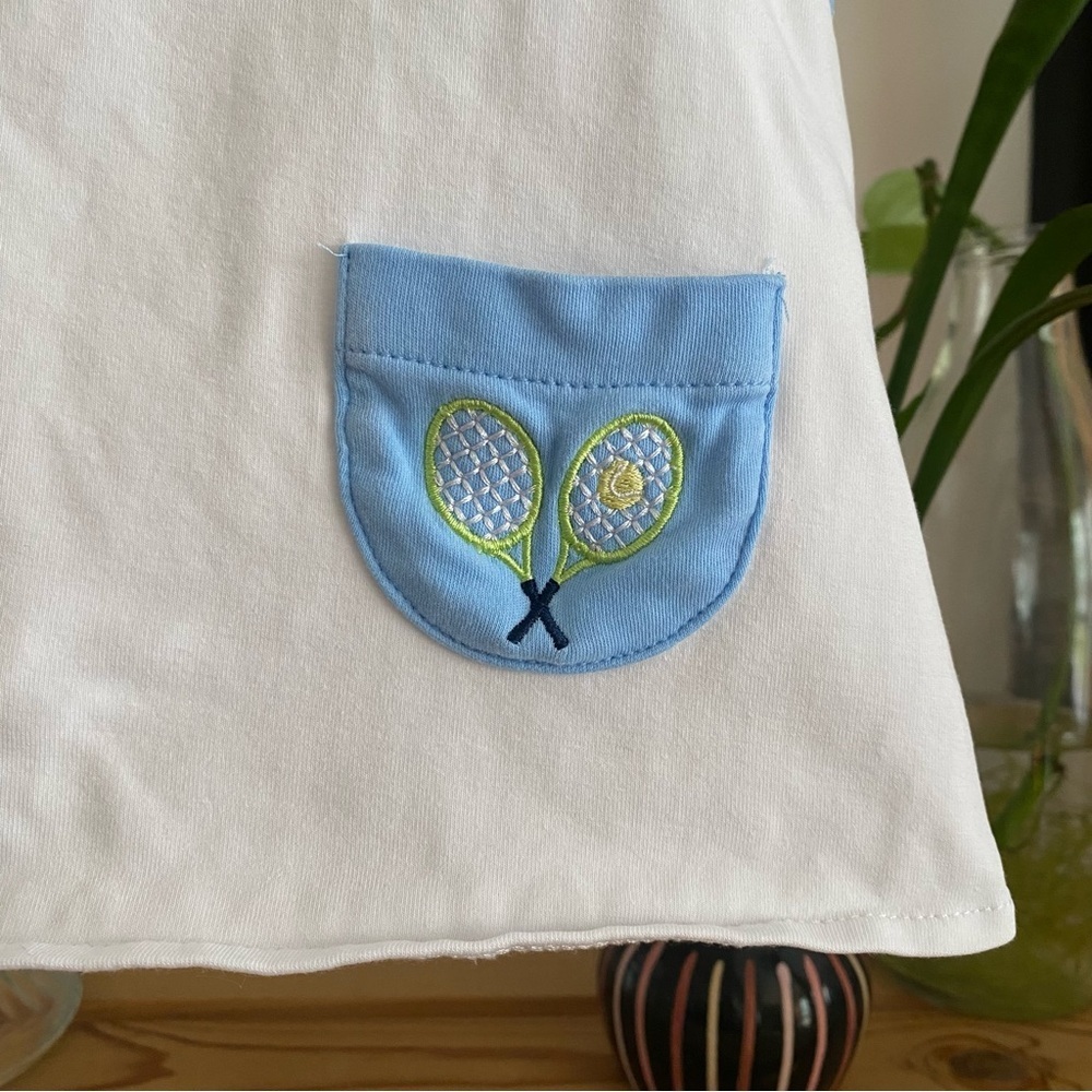 Florence Eiseman White Blue Tennis Short Set Outfit 2t - Picture 8 of 15